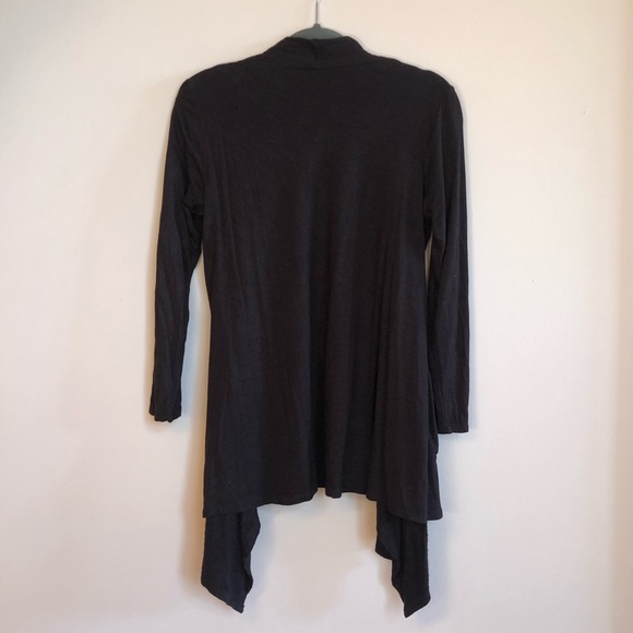 BOBEAU One Button Fleece Wrapped Cardigan Black - Picture 4 of 4